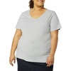 image:imageAmazon Essentials Womens Plus Size ShortSleeve VNeck TShirtWhiteLight Grey Heather