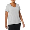 image:imageAmazon Essentials Womens Plus Size ShortSleeve VNeck TShirtWhiteLight Grey Heather