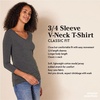 image:imageAmazon Essentials Womens RegularFit 34 Sleeve VNeck TShirt Cotton Modal Blend Jersey Available in Plus Size Multipacks
