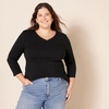 image:imageAmazon Essentials Womens RegularFit 34 Sleeve VNeck TShirt Cotton Modal Blend Jersey Available in Plus Size Multipacks