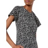 image:imageAmazon Essentials Womens RegularFit Cape Sleeve Open Crewneck TShirt for WorkBlack White Animal Print