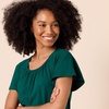 image:imageAmazon Essentials Womens RegularFit Cape Sleeve Open Crewneck TShirt for WorkForest Green
