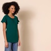 image:imageAmazon Essentials Womens RegularFit Cape Sleeve Open Crewneck TShirt for WorkForest Green