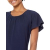 image:imageAmazon Essentials Womens RegularFit Cape Sleeve Open Crewneck TShirt for WorkNavy