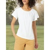 image:imageAmazon Essentials Womens RegularFit Cape Sleeve Open Crewneck TShirt for WorkWhite
