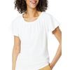 image:imageAmazon Essentials Womens RegularFit Cape Sleeve Open Crewneck TShirt for WorkWhite