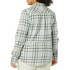 image:imageAmazon Essentials Womens RegularFit LongSleeve Lightweight Plaid Flannel Shirt with Brushed Finish Shirttail HemBlack Grey Plaid