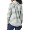 image:imageAmazon Essentials Womens RegularFit LongSleeve Lightweight Plaid Flannel Shirt with Brushed Finish Shirttail HemBlack Grey Plaid