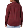 image:imageAmazon Essentials Womens RegularFit LongSleeve Lightweight Plaid Flannel Shirt with Brushed Finish Shirttail HemBlack Red Preppy Check