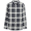 image:imageAmazon Essentials Womens RegularFit LongSleeve Lightweight Plaid Flannel Shirt with Brushed Finish Shirttail HemBlack White Large Plaid