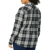 image:imageAmazon Essentials Womens RegularFit LongSleeve Lightweight Plaid Flannel Shirt with Brushed Finish Shirttail HemBlack White Large Plaid