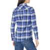 image:imageAmazon Essentials Womens RegularFit LongSleeve Lightweight Plaid Flannel Shirt with Brushed Finish Shirttail HemBlue Grey Navy Plaid