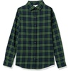 image:imageAmazon Essentials Womens RegularFit LongSleeve Lightweight Plaid Flannel Shirt with Brushed Finish Shirttail HemDark Green Navy Medium Plaid