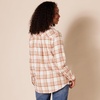 image:imageAmazon Essentials Womens RegularFit LongSleeve Lightweight Plaid Flannel Shirt with Brushed Finish Shirttail HemEcru Pale Pink Alpine Plaid
