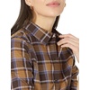 image:imageAmazon Essentials Womens RegularFit LongSleeve Lightweight Plaid Flannel Shirt with Brushed Finish Shirttail HemEspresso Tartan Plaid