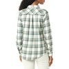 image:imageAmazon Essentials Womens RegularFit LongSleeve Lightweight Plaid Flannel Shirt with Brushed Finish Shirttail HemIvory Green Alpine Plaid