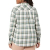 image:imageAmazon Essentials Womens RegularFit LongSleeve Lightweight Plaid Flannel Shirt with Brushed Finish Shirttail HemIvory Green Alpine Plaid