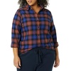 image:imageAmazon Essentials Womens RegularFit LongSleeve Lightweight Plaid Flannel Shirt with Brushed Finish Shirttail HemMulticolor Windowpane
