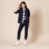 image:imageAmazon Essentials Womens RegularFit LongSleeve Lightweight Plaid Flannel Shirt with Brushed Finish Shirttail HemNavy Buffalo Plaid