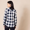 image:imageAmazon Essentials Womens RegularFit LongSleeve Lightweight Plaid Flannel Shirt with Brushed Finish Shirttail HemNavy Buffalo Plaid