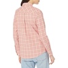 image:imageAmazon Essentials Womens RegularFit LongSleeve Lightweight Plaid Flannel Shirt with Brushed Finish Shirttail HemPeach Windowpane Plaid