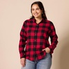 image:imageAmazon Essentials Womens RegularFit LongSleeve Lightweight Plaid Flannel Shirt with Brushed Finish Shirttail HemRed Buffalo Check