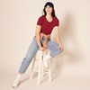 image:imageAmazon Essentials Womens RegularFit ShortSleeve TShirt Crewneck and VNeck Options Multipacks2pack BurgundyPink