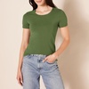 image:imageAmazon Essentials Womens RegularFit ShortSleeve TShirt Crewneck and VNeck Options Multipacks2pack Military GreenMint