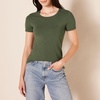 image:imageAmazon Essentials Womens RegularFit ShortSleeve TShirt Crewneck and VNeck Options MultipacksBlackOlive