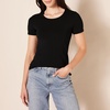 image:imageAmazon Essentials Womens RegularFit ShortSleeve TShirt Crewneck and VNeck Options MultipacksBlackWhite