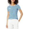 image:imageAmazon Essentials Womens RegularFit ShortSleeve TShirt Crewneck and VNeck Options MultipacksBlue StripeCamel Animal
