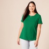 image:imageAmazon Essentials Womens RegularFit ShortSleeve TShirt Crewneck and VNeck Options MultipacksGreenLight Pink