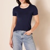 image:imageAmazon Essentials Womens RegularFit ShortSleeve TShirt Crewneck and VNeck Options MultipacksNavyPurple