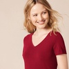 image:imageAmazon Essentials Womens RegularFit ShortSleeve TShirt Crewneck and VNeck Options2pack BurgundyPink