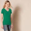 image:imageAmazon Essentials Womens RegularFit ShortSleeve TShirt Crewneck and VNeck Options2pack GreenMulticolor Stripe