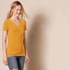 image:imageAmazon Essentials Womens RegularFit ShortSleeve TShirt Crewneck and VNeck Options2pack Light YellowGolden Yellow