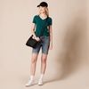 image:imageAmazon Essentials Womens RegularFit ShortSleeve TShirt Crewneck and VNeck OptionsDark GreenPowder Blue