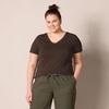 image:imageAmazon Essentials Womens RegularFit ShortSleeve TShirt Crewneck and VNeck OptionsEspressoWhite