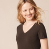 image:imageAmazon Essentials Womens RegularFit ShortSleeve TShirt Crewneck and VNeck OptionsEspressoWhite