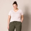 image:imageAmazon Essentials Womens RegularFit ShortSleeve TShirt Crewneck and VNeck OptionsLight PinkLight Grey Heather