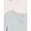 image:imageAmazon Essentials Womens RegularFit ShortSleeve TShirt Crewneck and VNeck OptionsLight PinkLight Grey Heather