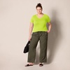 image:imageAmazon Essentials Womens RegularFit ShortSleeve TShirt Crewneck and VNeck OptionsLime GreenWhite