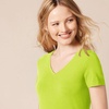 image:imageAmazon Essentials Womens RegularFit ShortSleeve TShirt Crewneck and VNeck OptionsLime GreenWhite