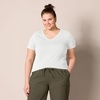 image:imageAmazon Essentials Womens RegularFit ShortSleeve TShirt Crewneck and VNeck OptionsOatmeal HeatherWhite