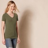 image:imageAmazon Essentials Womens RegularFit ShortSleeve TShirt Crewneck and VNeck OptionsOliveOatmeal Heather