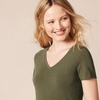 image:imageAmazon Essentials Womens RegularFit ShortSleeve TShirt Crewneck and VNeck OptionsOliveOatmeal Heather