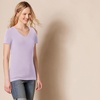 image:imageAmazon Essentials Womens RegularFit ShortSleeve TShirt Crewneck and VNeck OptionsPastel LilacWhite