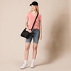 image:imageAmazon Essentials Womens RegularFit ShortSleeve TShirt Crewneck and VNeck OptionsPeachWhite