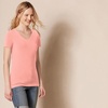 image:imageAmazon Essentials Womens RegularFit ShortSleeve TShirt Crewneck and VNeck OptionsPeachWhite