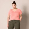 image:imageAmazon Essentials Womens RegularFit ShortSleeve TShirt Crewneck and VNeck OptionsPeachWhite